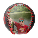 Personalized Black American Flag Fishing Photo Baseballs