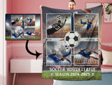 Personalized Soccer 4 Photo Blanket