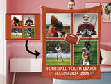 Personalized Football 4 Photo Blanket