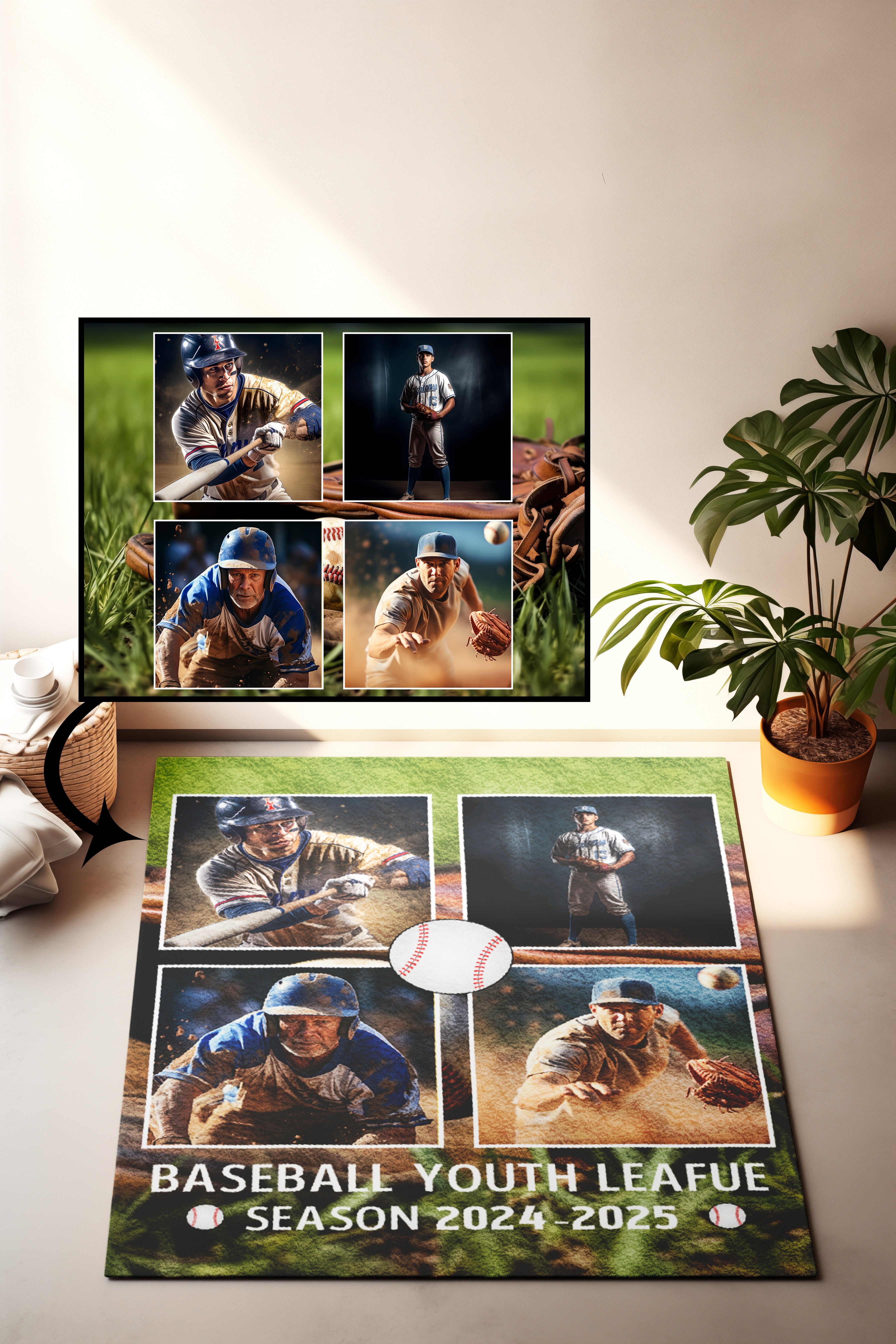 Personalized Baseball 4 Photo carpet