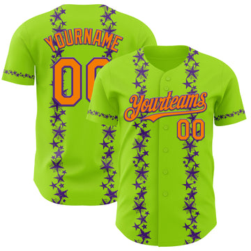Custom Neon Green Bay Orange-Purple 3D Halloween Spider Net Party Costume Ideas Authentic Baseball Jersey