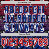 Custom Red Royal-White 3D Pattern Design American Eagle Authentic Baseball Jersey