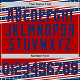 Custom Red US Navy Blue 3D American Flag And Star Authentic Baseball Jersey