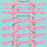 Custom Ice Blue Pink-White 3D Tropical Hawaii Jungle Leaves And Flower Authentic Baseball Jersey