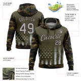 Custom Stitched Olive Gray Camo-Brown 3D American Flag Retro Distressed Grunge Salute To Service Sports Pullover Sweatshirt Hoodie