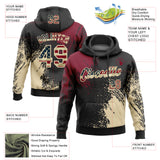 Custom Stitched Black Vintage USA Flag Crimson-Cream 3D Pattern Design Abstract Brush Stroke Sports Pullover Sweatshirt Hoodie