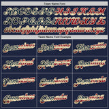 Custom Stitched Navy Vintage USA Flag Crimson-Cream 3D Pattern Design Abstract Brush Stroke Sports Pullover Sweatshirt Hoodie