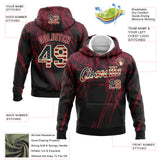 Custom Stitched Black Vintage USA Flag Crimson-Cream 3D Pattern Design Splash Grunge Art Sports Pullover Sweatshirt Hoodie