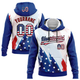 Custom Stitched White USA Flag Royal Black-Red 3D American Flag Sports Pullover Sweatshirt Hoodie