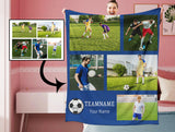 Personalized Soccer 5 Photo Blanket