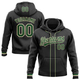 Custom Stitched Black Green-Cream Baseball Pullover Sweatshirt Hoodie