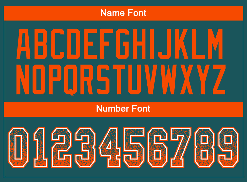 Custom Midnight Green Orange-White Drift Fashion Football Jersey