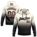 Custom Stitched Cream Vintage USA Flag-Black Fade Fashion Sports Pullover Sweatshirt Hoodie