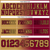 Custom Maroon Old Gold-Black Authentic Gradient Fashion Football Jersey