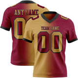 Custom Maroon Old Gold-Black Authentic Gradient Fashion Football Jersey