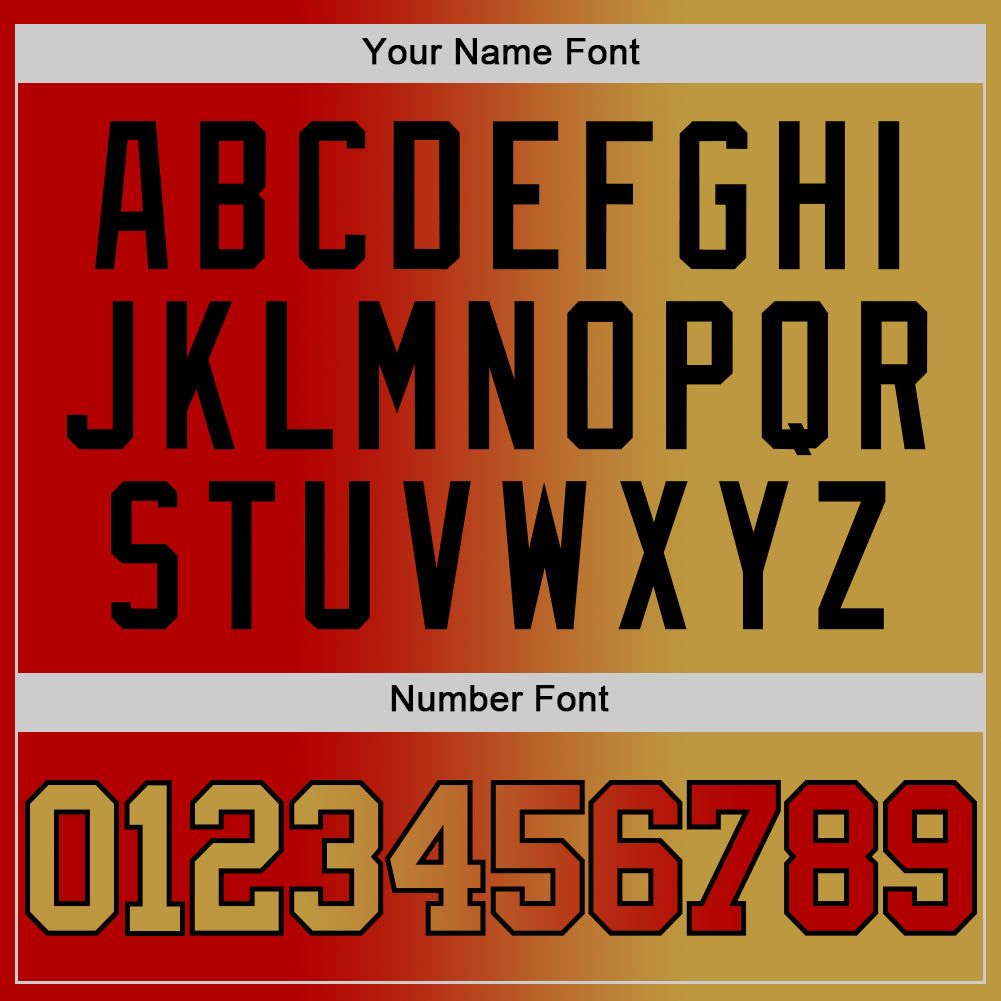 Custom Red Old Gold-Black Authentic Gradient Fashion Basketball Jersey