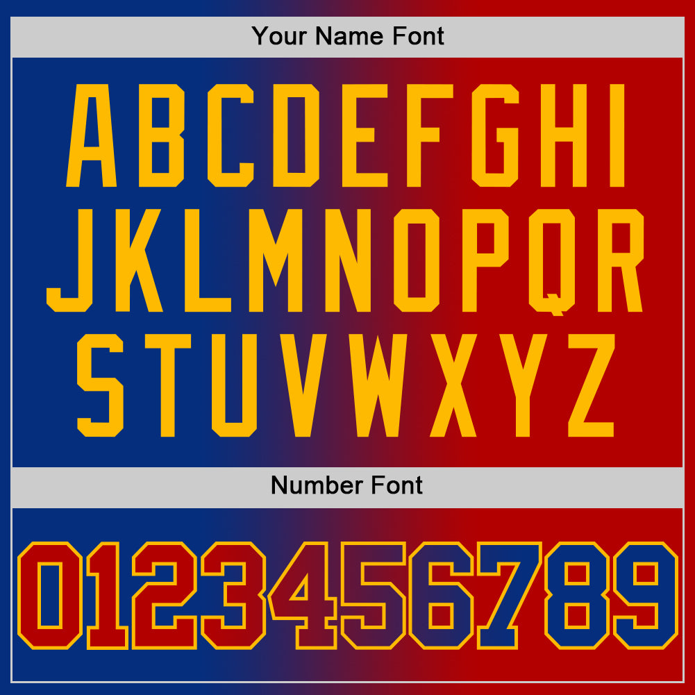 Custom Royal Red-Gold Authentic Gradient Fashion Basketball Jersey