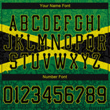 Custom Graffiti Pattern Black-Green 3D Jamaica Authentic Baseball Jersey