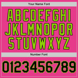 Custom Pink Black-Neon Green Bomber Full-Snap Varsity Letterman Two Tone Hoodie Jacket