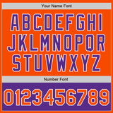 Custom Orange White-Purple Bomber Varsity Letterman Two Tone Zipper Jacket