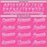 Custom Pink Gold-White Bomber Full-Snap Varsity Letterman Two Tone Jacket