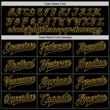 Custom Black Old Gold-Red Bomber Full-Snap Varsity Letterman Jacket