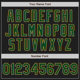 Custom Black Green-Old Gold Bomber Varsity Letterman Zipper Jacket