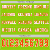 Custom Neon Green Orange-White Long Sleeve Authentic Football Jersey