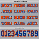Custom Gray Royal-Orange Long Sleeve Authentic Football Jersey