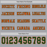Custom Gray Green-Orange Long Sleeve Authentic Football Jersey