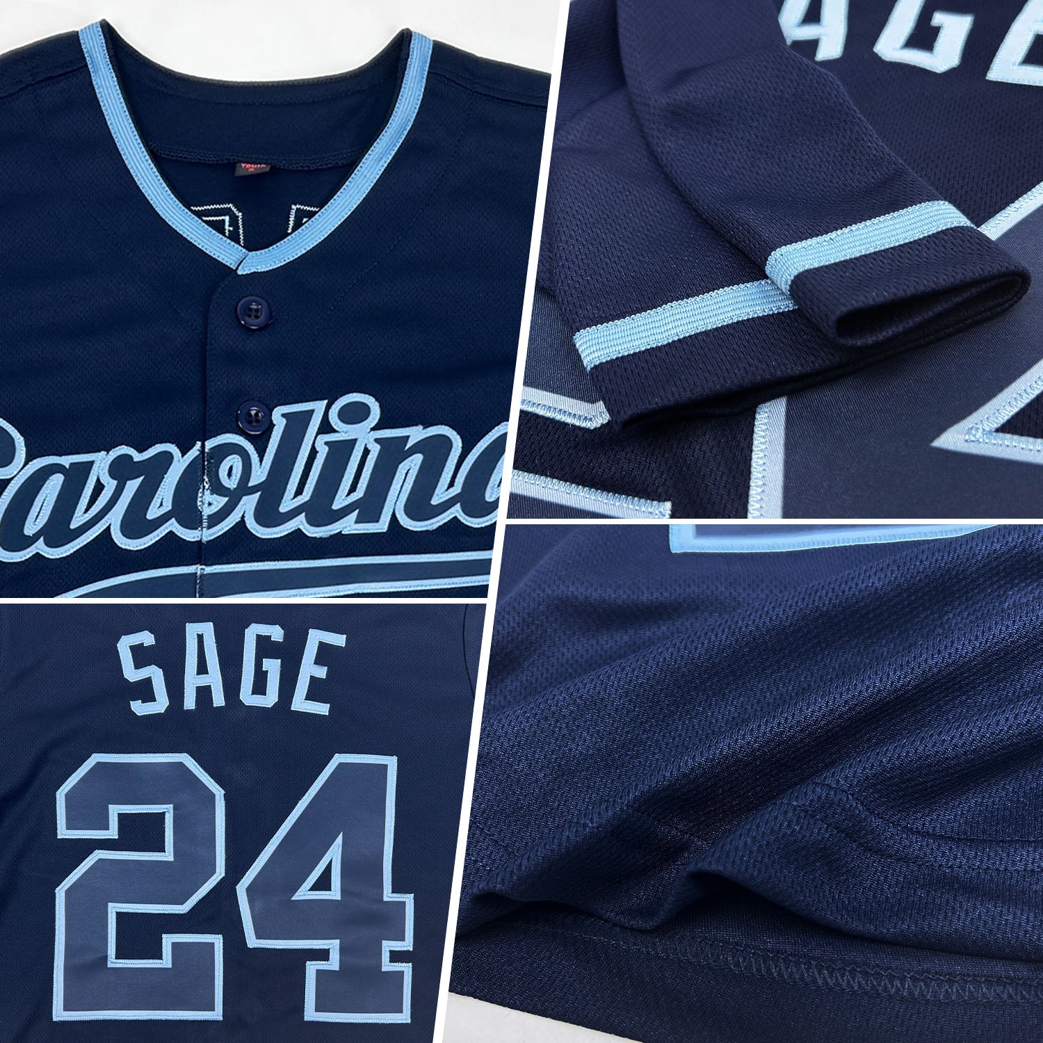 Custom Navy Navy-Light Blue Authentic Baseball Jersey