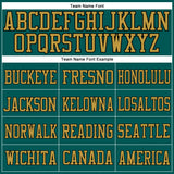 Custom Midnight Green Old Gold-Black Mesh Authentic Football Jersey