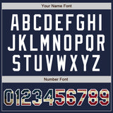 Custom Stitched Navy Vintage USA Flag-White Baseball Pullover Sweatshirt Hoodie