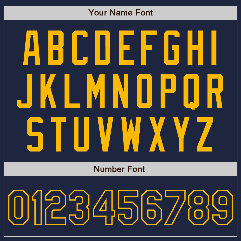 Custom Stitched Navy Gold Baseball Pullover Sweatshirt Hoodie