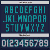 Custom Stitched Navy Gray-Teal Baseball Pullover Sweatshirt Hoodie