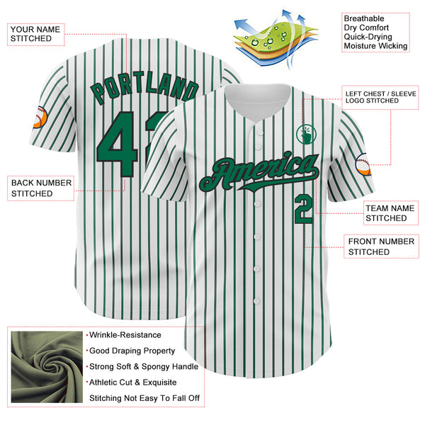 Custom Kelly Green Gold-White Personalized Ripple Design Authentic Baseball Jersey main image 0