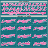 Custom Teal Pink-White Authentic Baseball Jersey