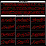 Custom Black Black-Red Authentic Baseball Jersey