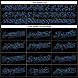 Custom Black Black-Light Blue Authentic Sleeveless Baseball Jersey