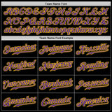 Custom Black Gold Pinstripe Purple-Gold Authentic Baseball Jersey
