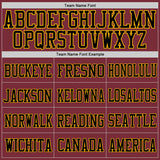 Custom Burgundy Black-Gold Mesh Authentic Football Jersey