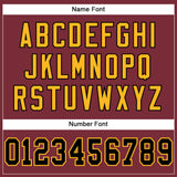 Custom Burgundy Black-Gold Mesh Authentic Football Jersey