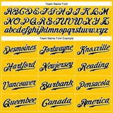 Custom Yellow Black Pinstripe Black-White Authentic Baseball Jersey