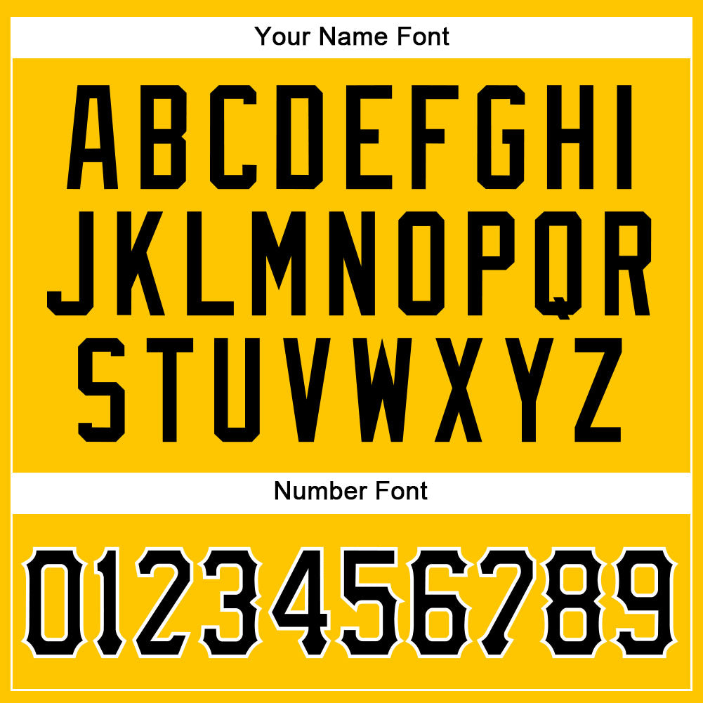 Custom Yellow Black Pinstripe Black-White Authentic Baseball Jersey