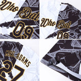 Custom Graffiti Pattern Black-Old Gold Scratch 3D Performance T-Shirt