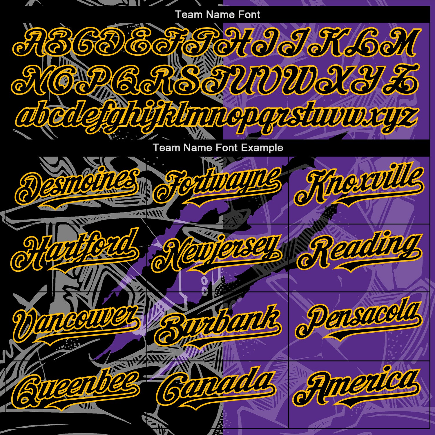 Custom Graffiti Pattern Black Purple-Gold 3D Scratch Authentic Baseball Jersey
