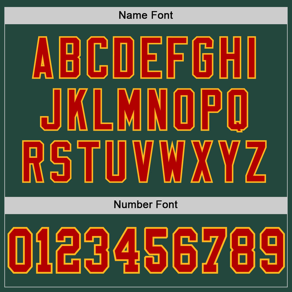 Custom Green Red-Gold Mesh Authentic Football Jersey