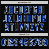 Custom Navy Royal-White Bomber Full-Snap Varsity Letterman Jacket