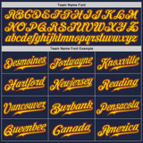 Custom Navy Gold-Orange Authentic Baseball Jersey
