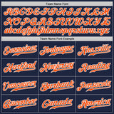 Custom Navy Orange Pinstripe Orange-White Authentic Baseball Jersey